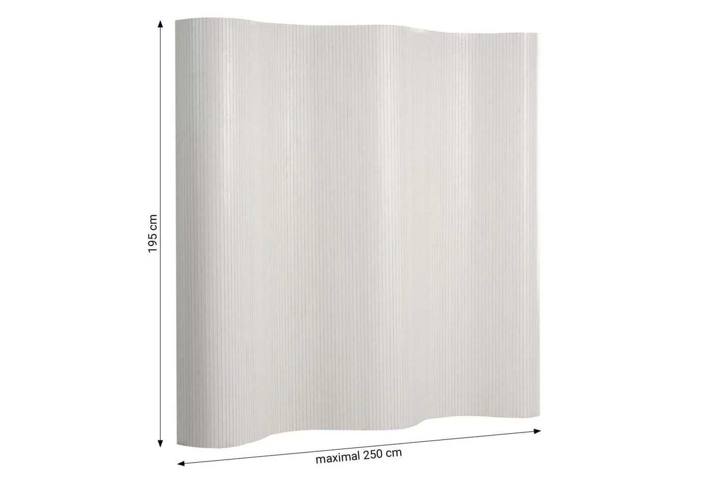 Homestyle4u Paravent Bambus Sichtschutz Weiß - Bild 5