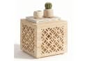 Homestyle4u Nachttisch Hocker Holz Würfel braun Bild 2