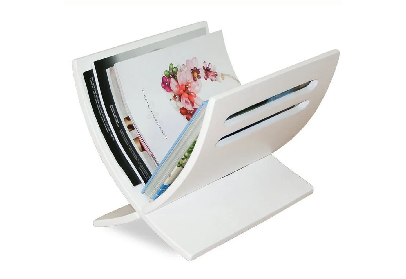 Homestyle4u Zeitungsständer Magazinhalter Holz Weiß - Bild 2