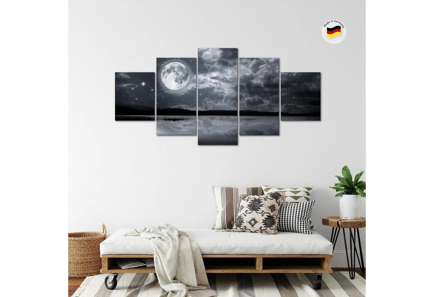 Runa Art Wandbild Nachthimmel Mond 5-teilig - Bild 3