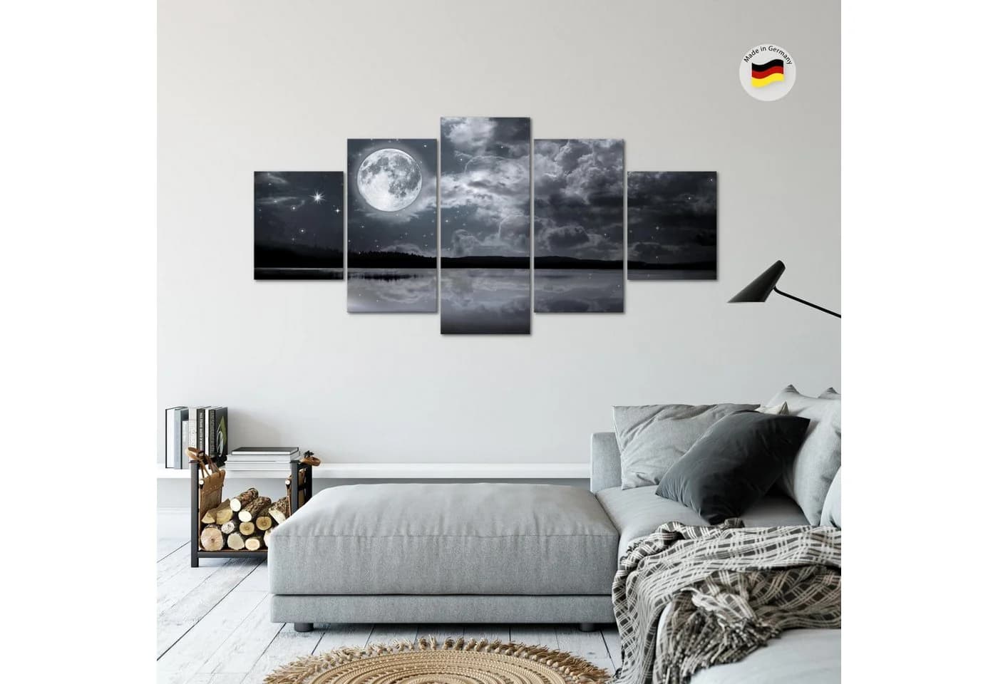 Runa Art Wandbild Nachthimmel Mond 5-teilig - Bild 4
