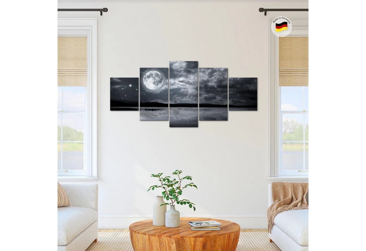 Runa Art Wandbild Nachthimmel Mond 5-teilig - Bild 5