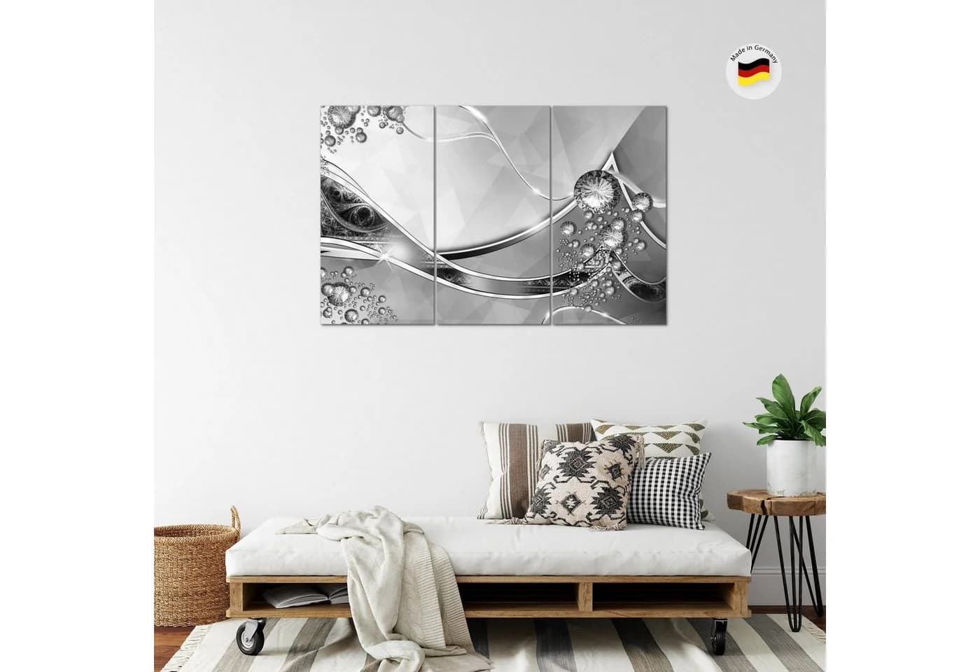 Runa Art Wandbild Abstrakt Grau 3-teilig XXL - Bild 4