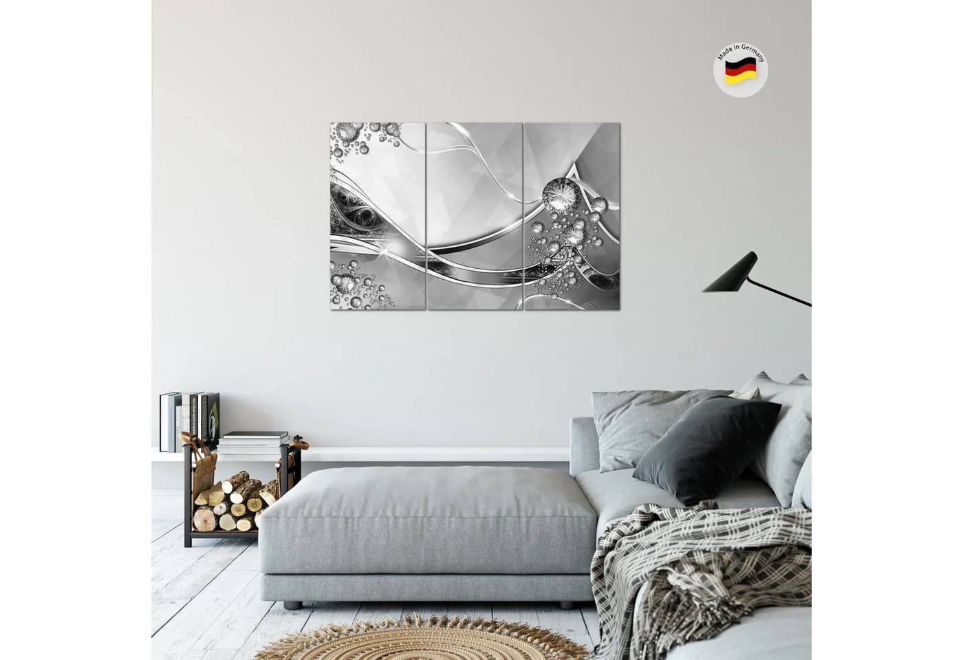 Runa Art Wandbild Abstrakt Grau 3-teilig XXL - Bild 5