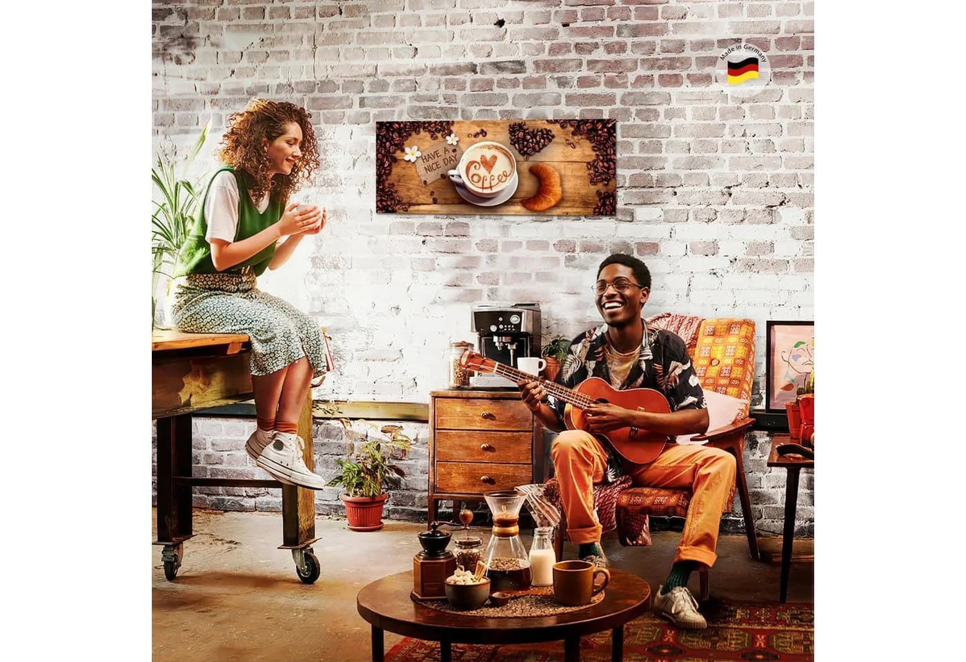 Runa Art Wandbild Kaffee Vlies Leinwandoptik Modern - Bild 3