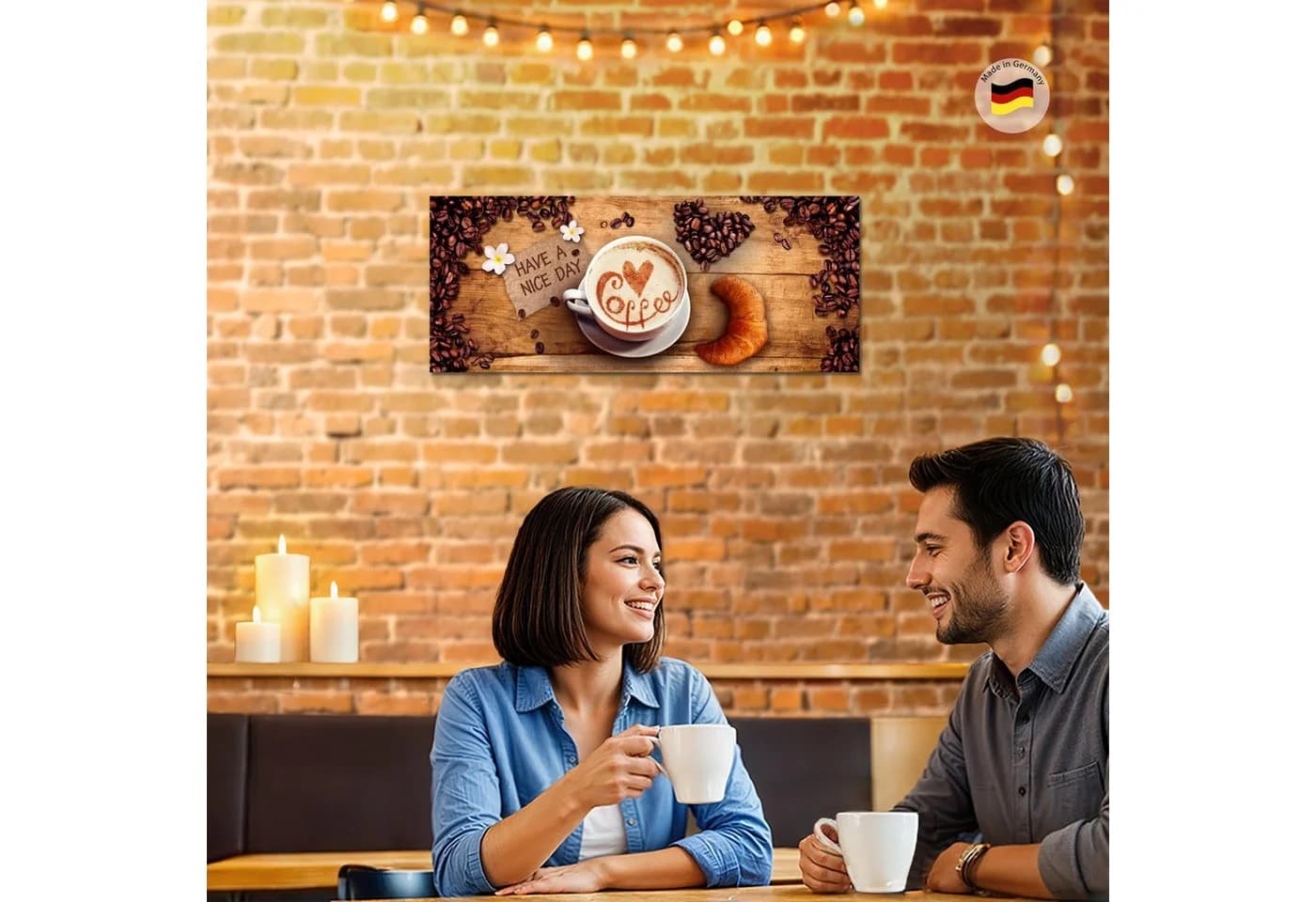 Runa Art Wandbild Kaffee Vlies Leinwandoptik Modern - Bild 4