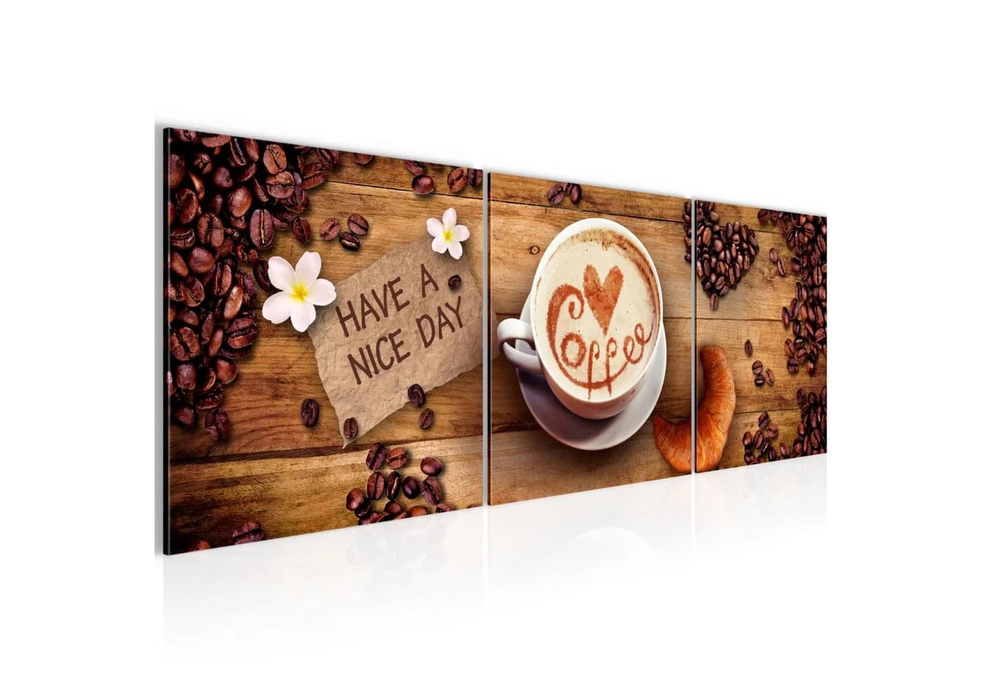 Runa Art Wandbild Kaffee auf Vlies Leinwand Deko 90x30 cm - Bild 2