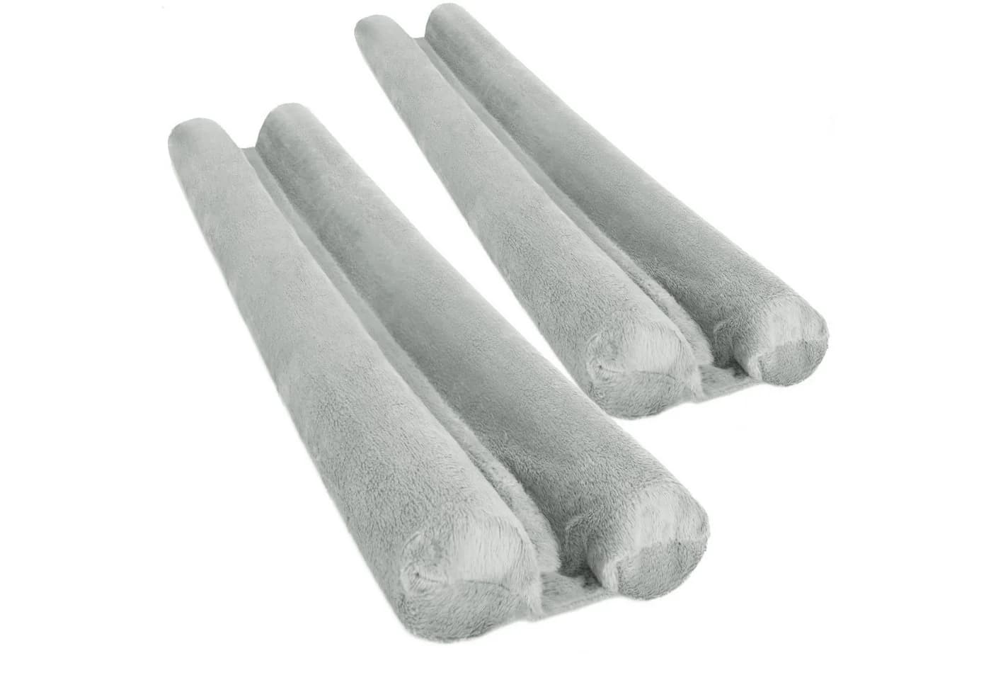 com-four Zugluftstopper 2-tlg. Mikrofaser Türbodendichtung Grau - Bild 2
