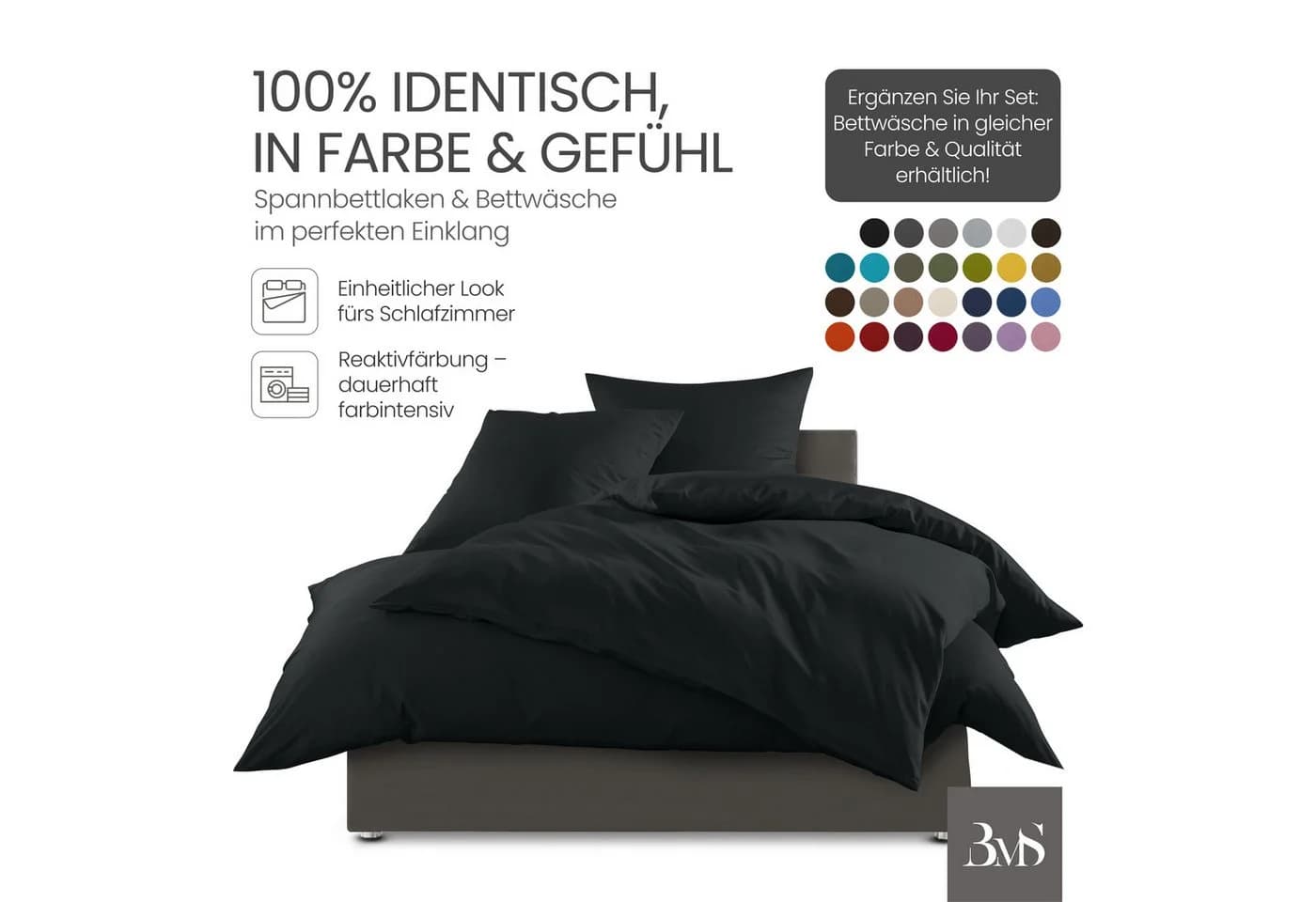 BETTWAESCHE-MIT-STIL Spannbettlaken Mako Satin Anthrazit - Bild 4