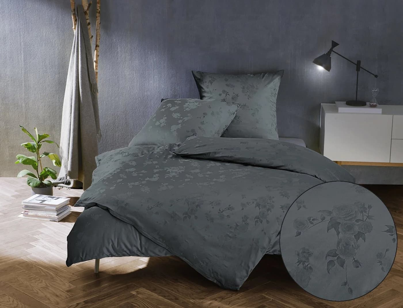 BETTWAESCHE-MIT-STIL Bettwäsche Zoé Rose Mako-Satin Jacquard Damast 2-tlg - Bild 2
