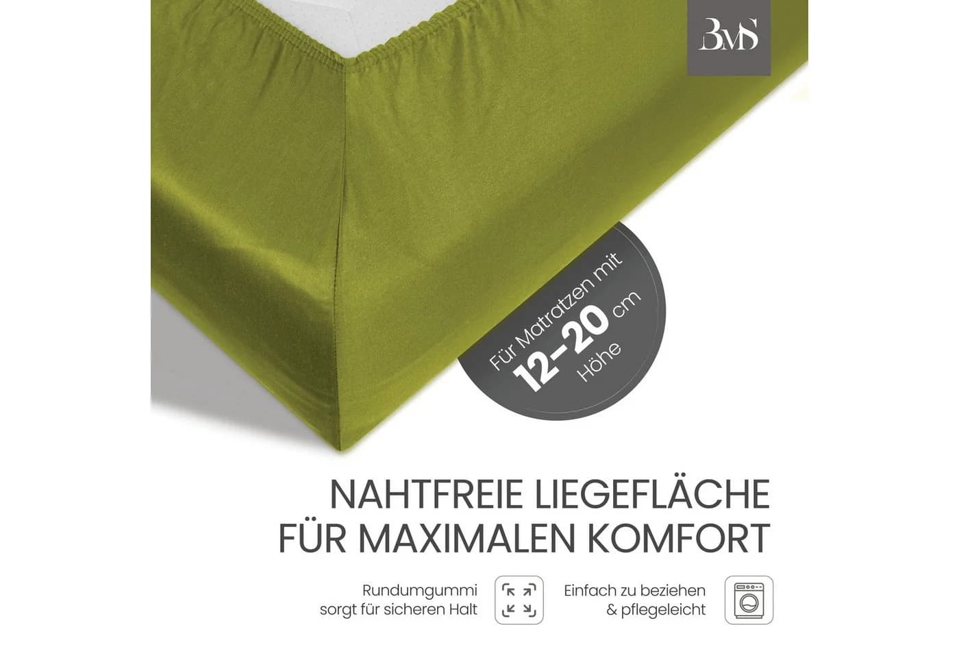 BETTWAESCHE-MIT-STIL Spannbettlaken Mako Satin Grün - Bild 3