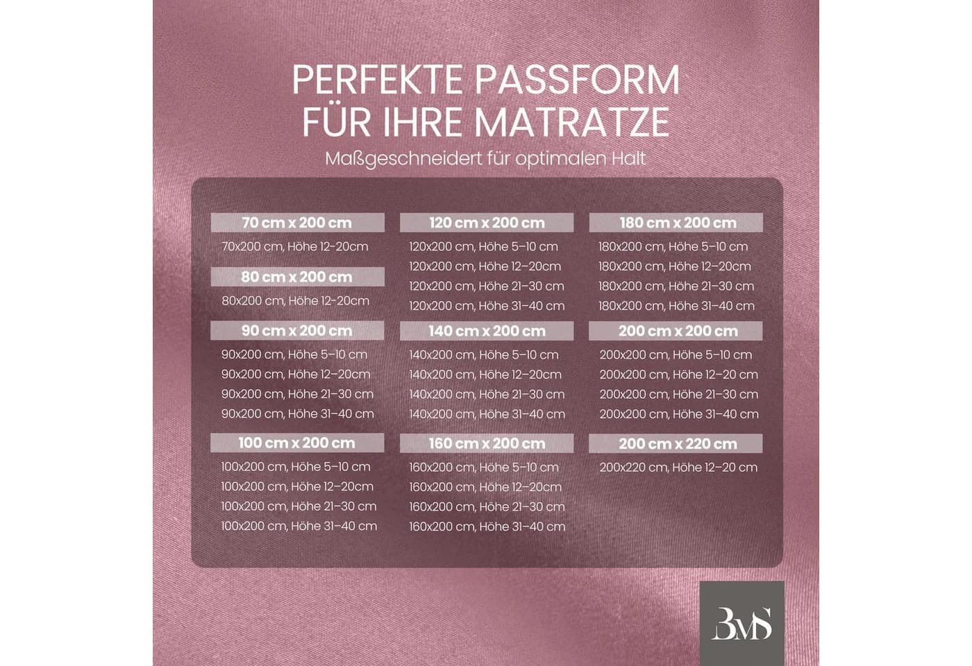 BETTWAESCHE-MIT-STIL Spannbettlaken Rosa Mako-Satin 21-30 cm - Bild 5