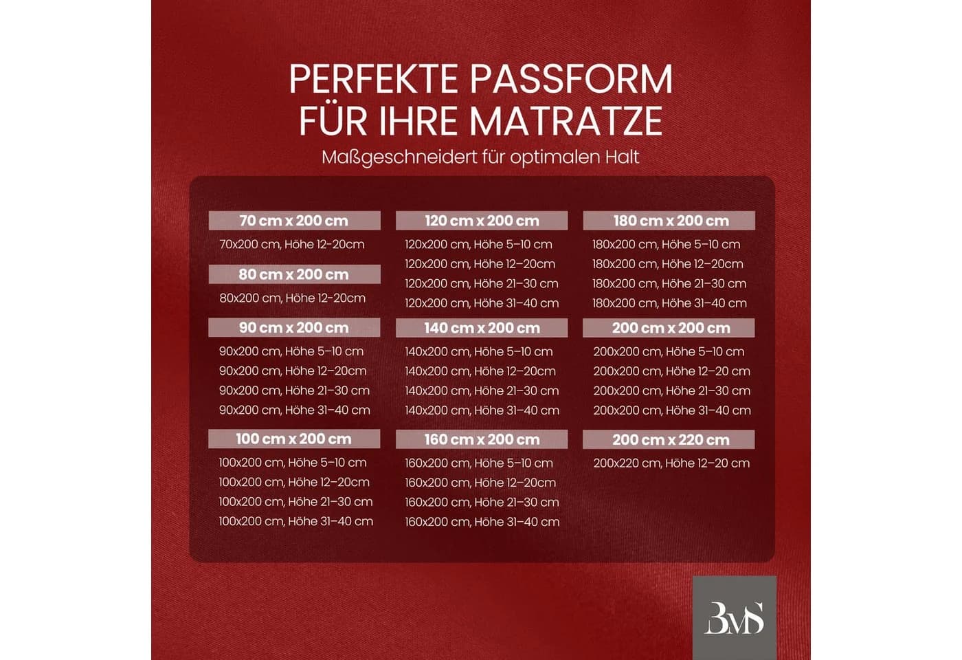 BETTWAESCHE-MIT-STIL Spannbettlaken Mako-Satin Rot 31-40 cm - Bild 5