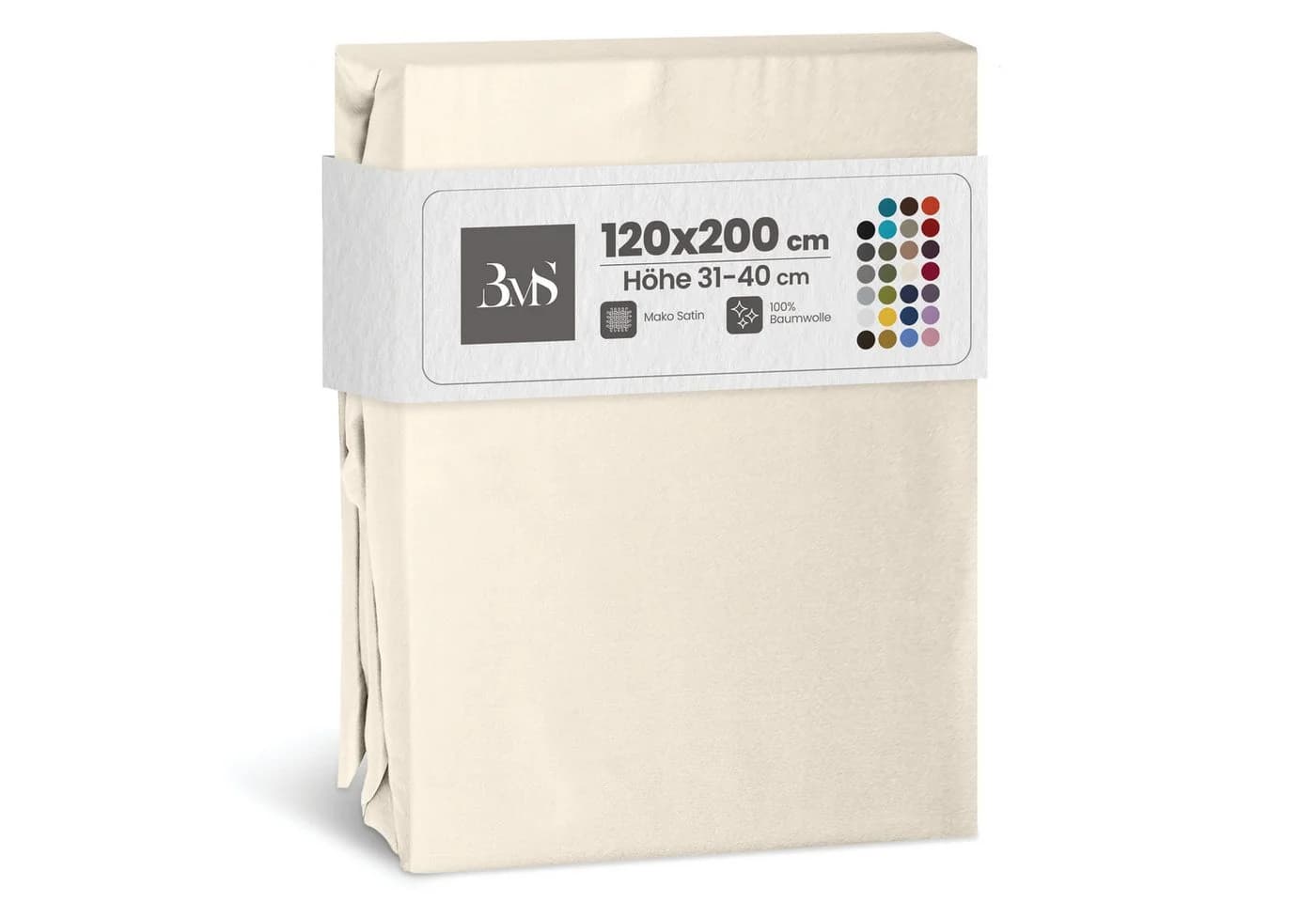 BETTWAESCHE-MIT-STIL Spannbettlaken Mako Satin Beige 31-40 cm - Bild 2
