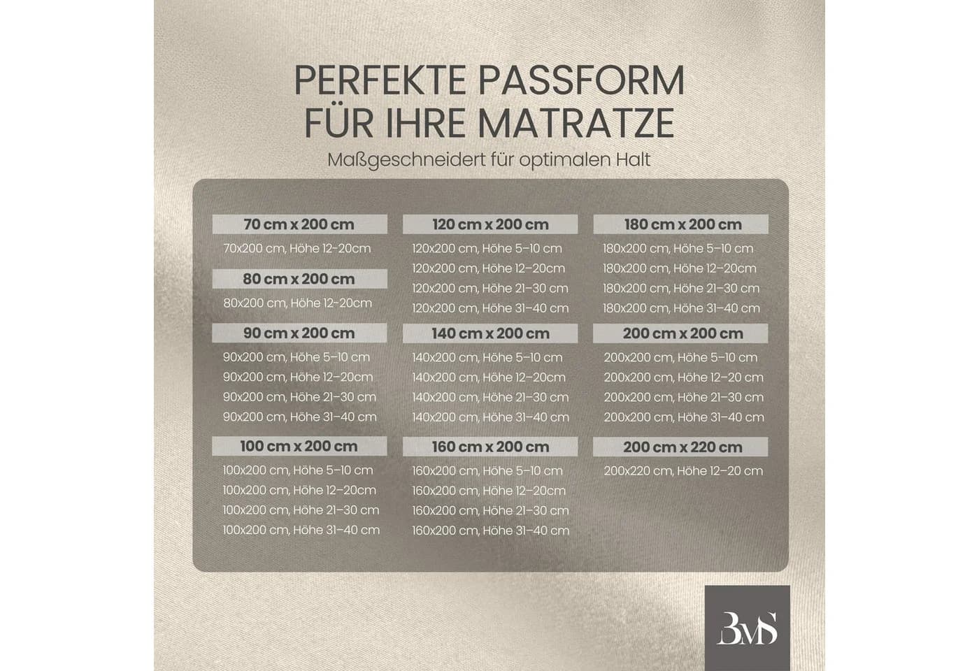 BETTWAESCHE-MIT-STIL Spannbettlaken Mako Satin Beige 31-40 cm - Bild 5