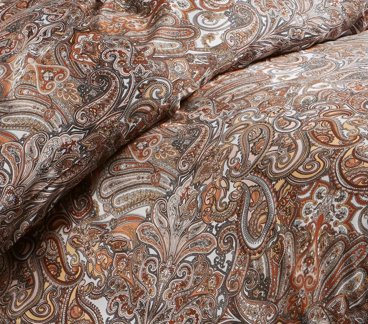 BETTWAESCHE-MIT-STIL Bettwäsche Mako Satin Paisley Orientalisch Braun Grau Beige