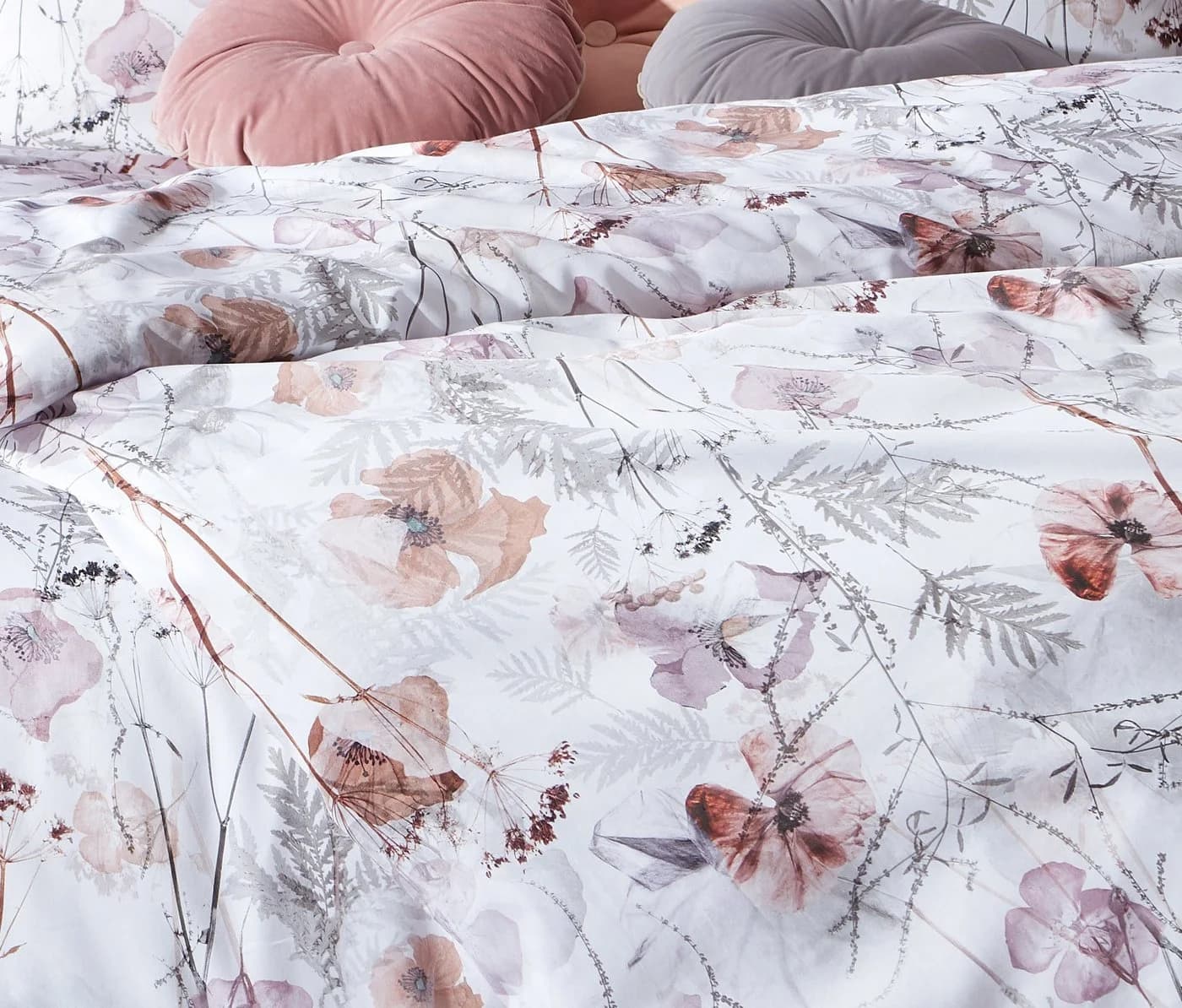 BETTWAESCHE-MIT-STIL Bettwäsche Mohnblumen Mako-Satin 3-teilig