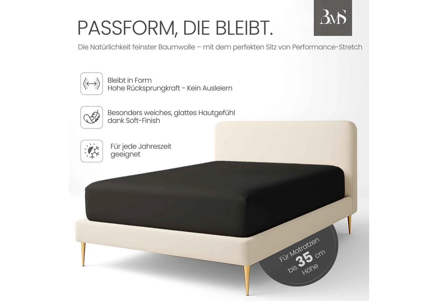 BETTWAESCHE-MIT-STIL Spannbettlaken Jersey Anthrazit - Bild 3