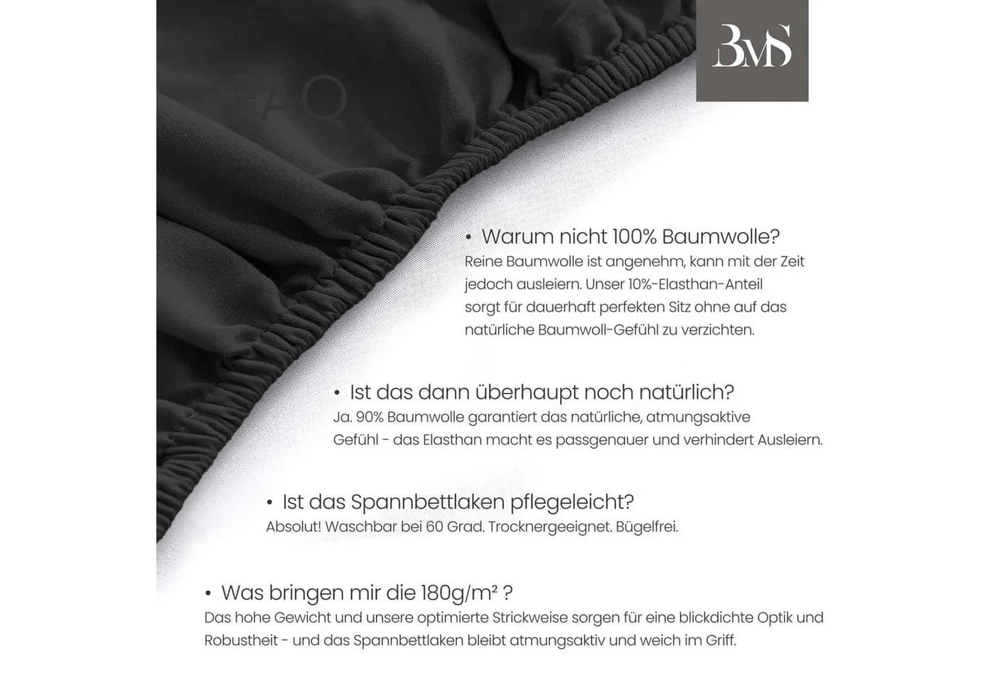 BETTWAESCHE-MIT-STIL Spannbettlaken Jersey Anthrazit - Bild 4