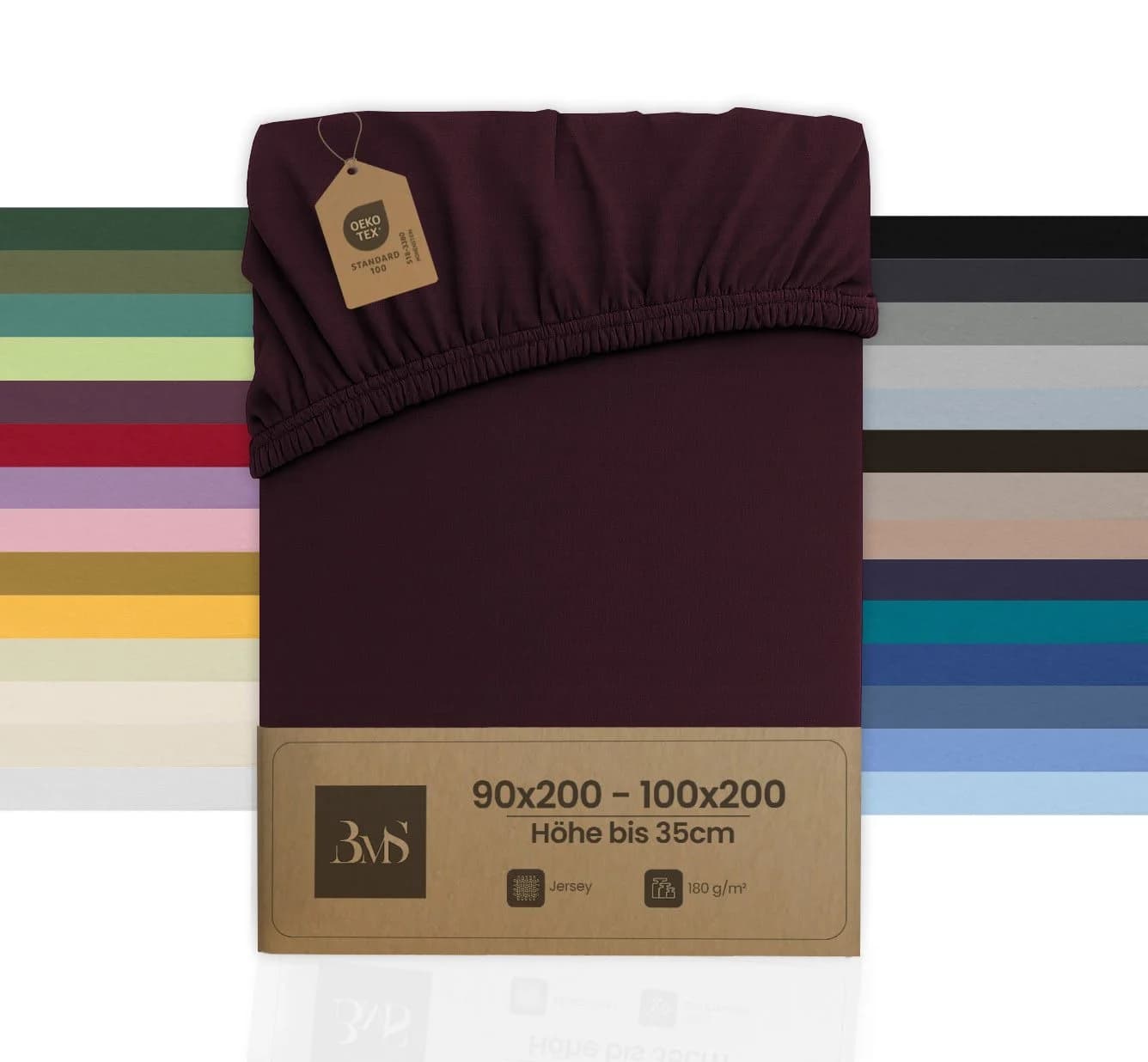 BETTWAESCHE-MIT-STIL Jersey Spannbettlaken Lila Rundum-Gummi - Bild 2