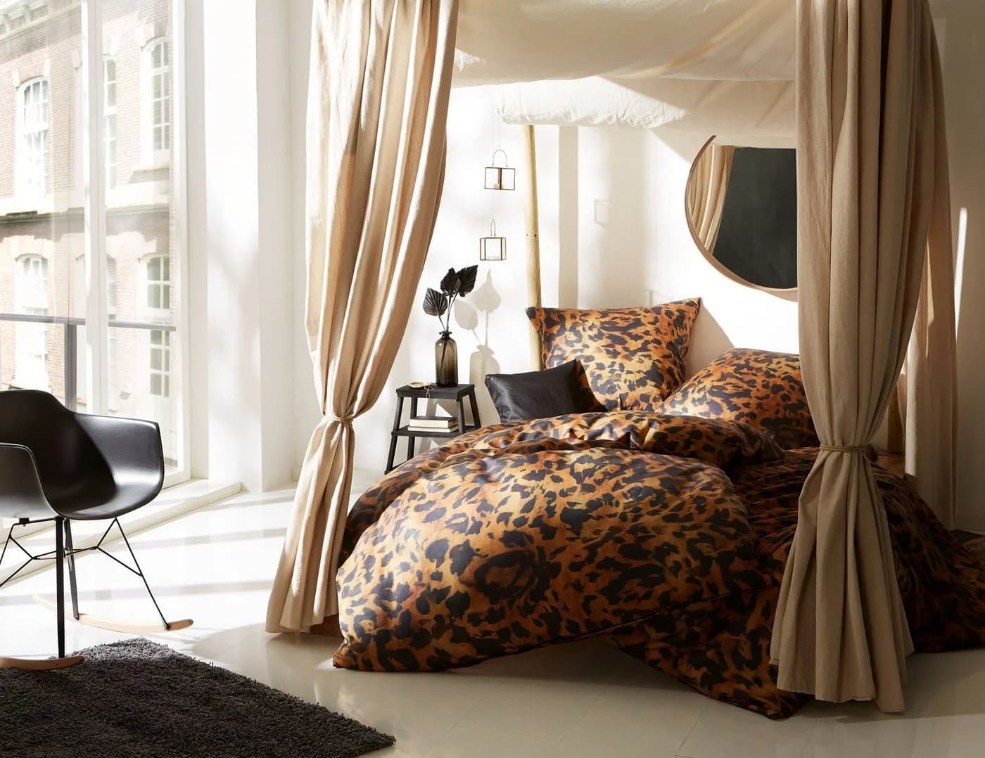 BETTWAESCHE-MIT-STIL Bettwäsche Mako Satin Leopard Braun 2-teilig - Bild 2