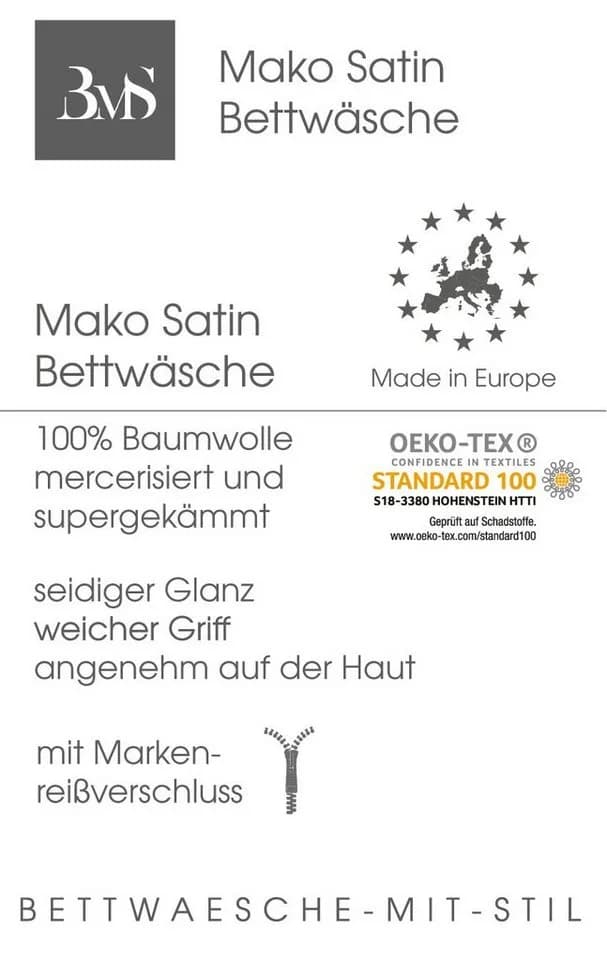 BETTWAESCHE-MIT-STIL Bettwäsche Mako Satin uni einfarbig - Bild 3