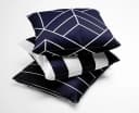 BETTWAESCHE-MIT-STIL Kissenbezug Mako Satin Blau Modernes Design Bild 1