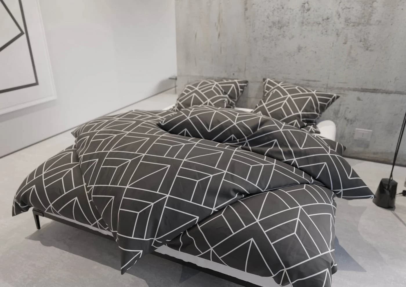 BETTWAESCHE-MIT-STIL Bettwäsche Mako Satin Urban Geometric Anthrazit - Bild 2