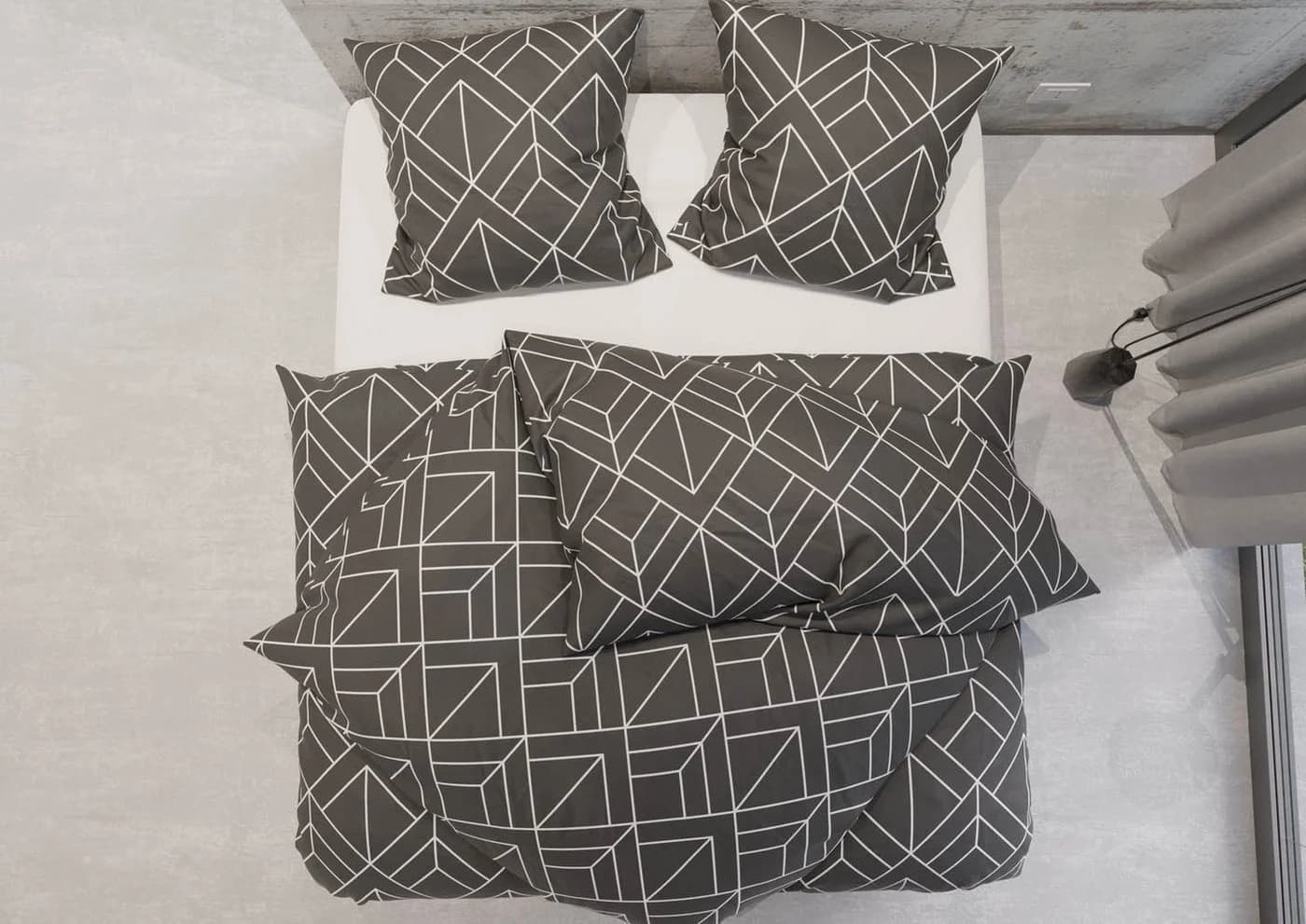 BETTWAESCHE-MIT-STIL Bettwäsche Mako Satin Urban Geometric Anthrazit - Bild 3