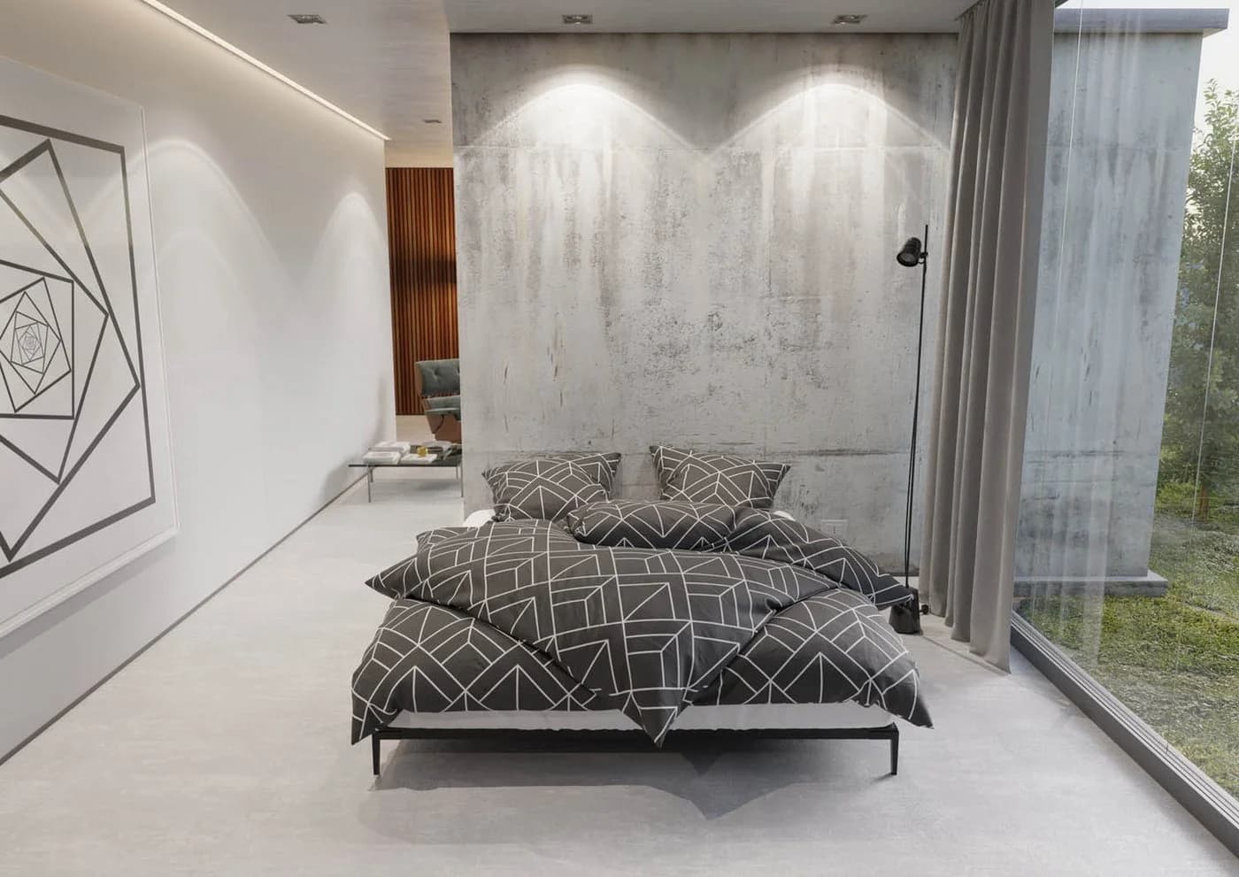 BETTWAESCHE-MIT-STIL Bettwäsche Mako Satin Urban Geometric Anthrazit - Bild 4