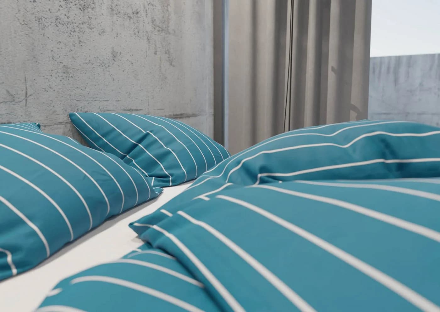 BETTWAESCHE-MIT-STIL Bettwäsche Mako Satin Urban Stripe Blau 2-teilig