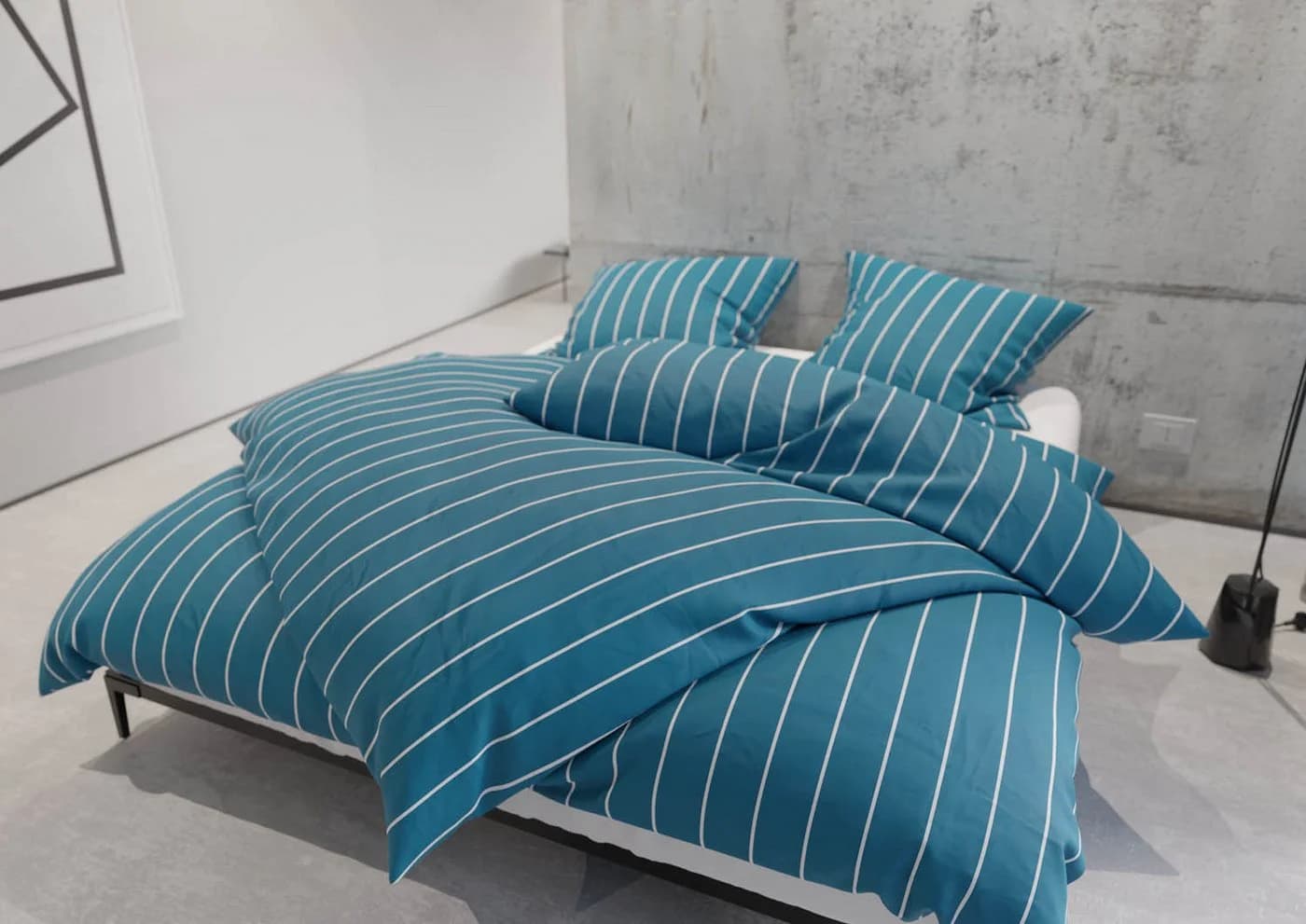 BETTWAESCHE-MIT-STIL Bettwäsche Mako Satin Urban Stripe Blau 2-teilig - Bild 2