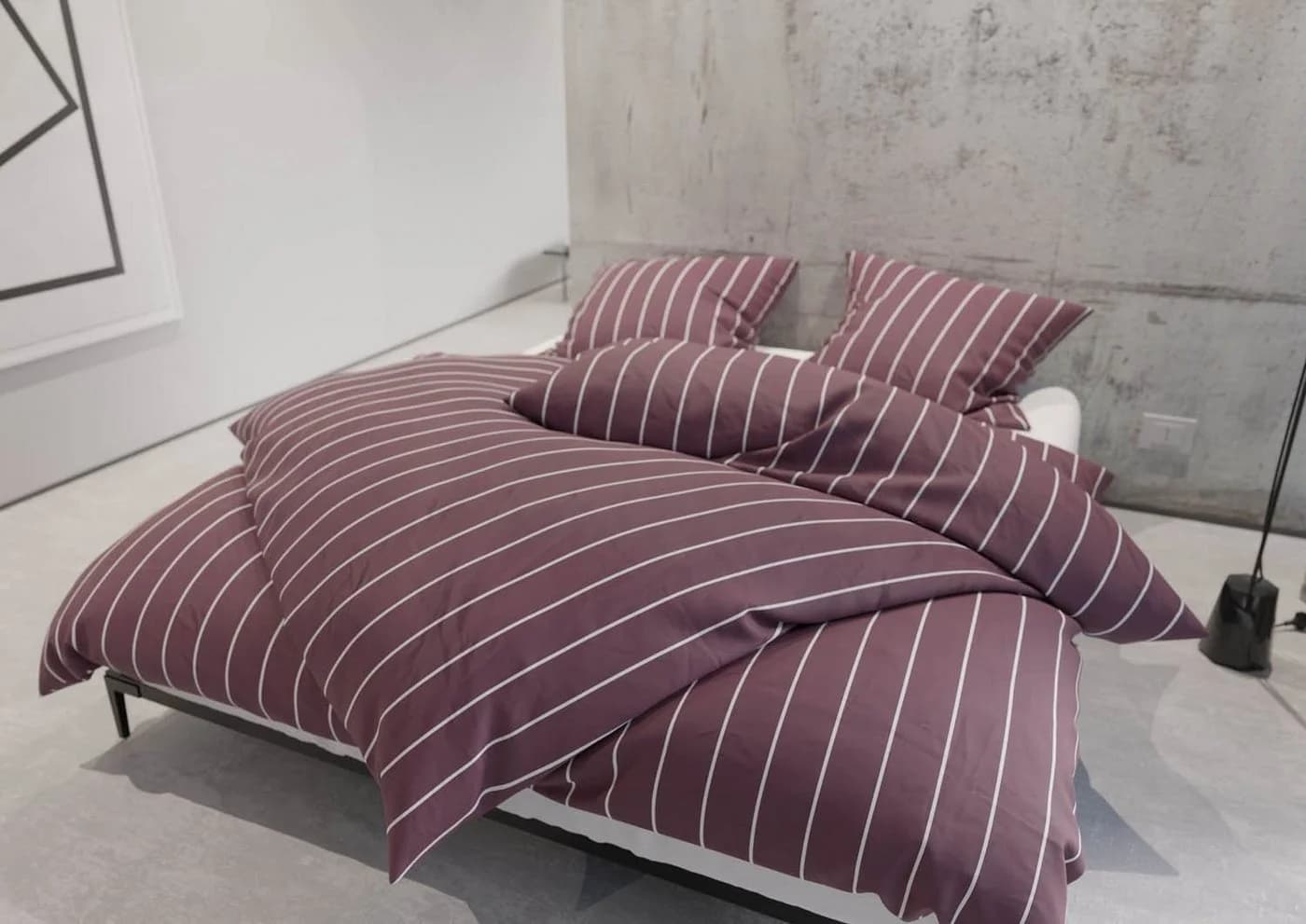 BETTWAESCHE-MIT-STIL Bettwäsche Mako Satin Urban Stripe Brombeer 2-teilig - Bild 2