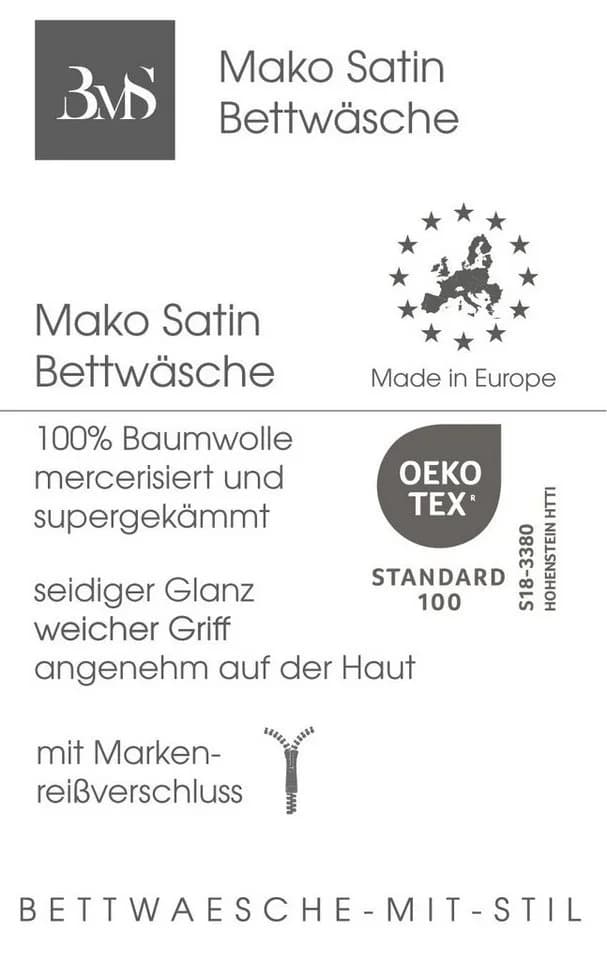 BETTWAESCHE-MIT-STIL Bettwäsche Mako Satin Marmor Schwarz/Gold - Bild 5