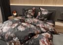 BETTWAESCHE-MIT-STIL Bettwäsche Mako Satin Pfingstrosen Anthrazit/Rose Bild 1