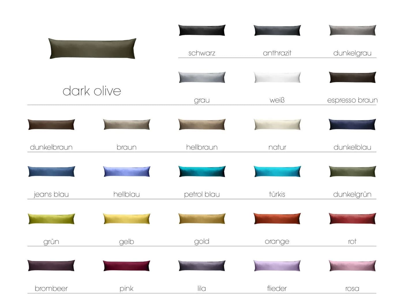 BETTWAESCHE-MIT-STIL Seitenschläferkissenbezug Mako Satin 40x145 cm & 40x200 cm