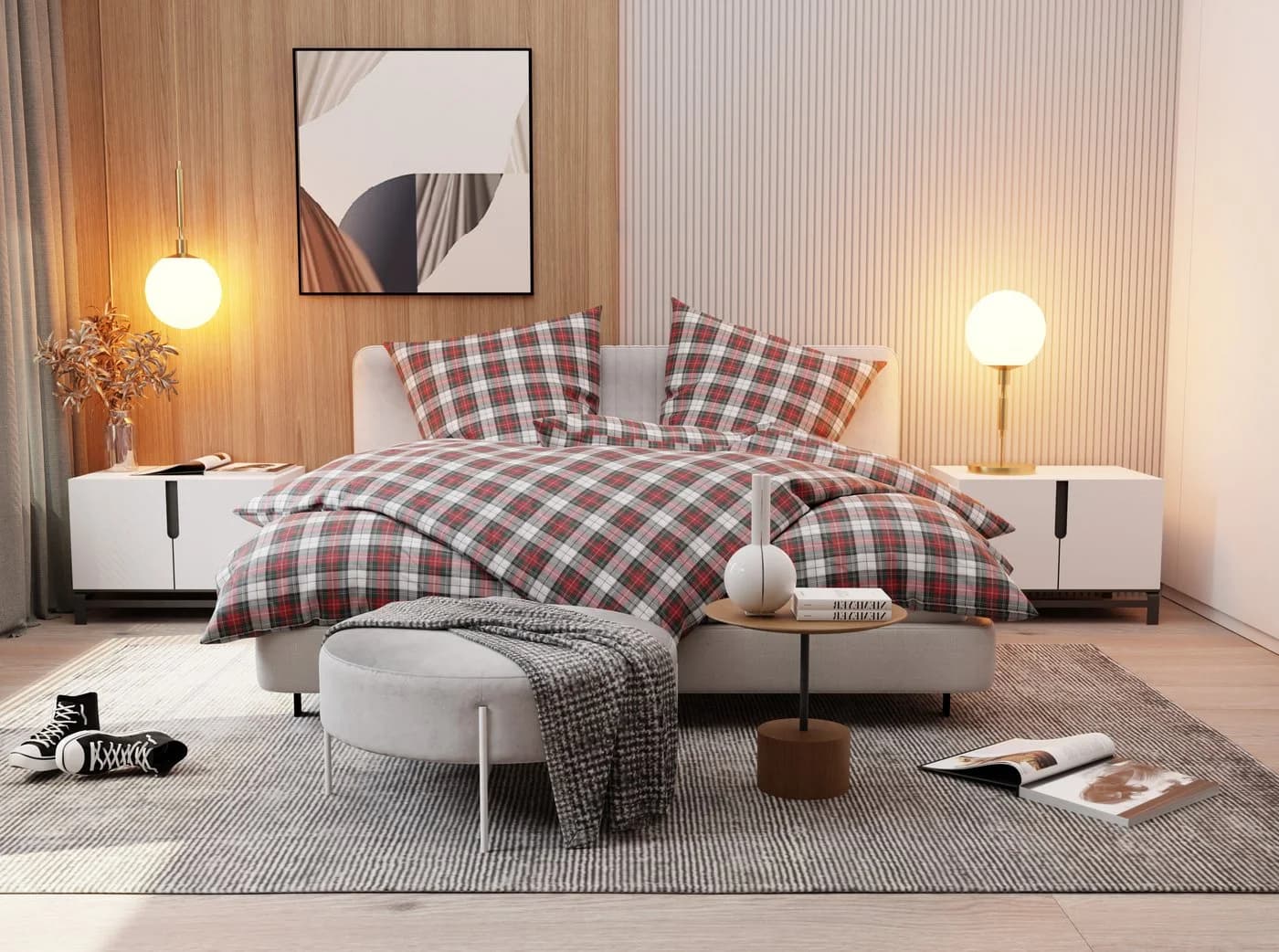 BETTWAESCHE-MIT-STIL Bettwäsche Flanell Schotten Tartan - verschiedene Farben - Bild 3