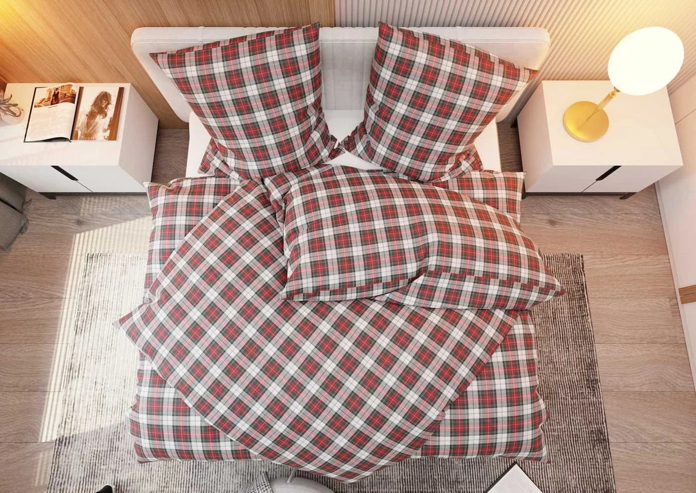 BETTWAESCHE-MIT-STIL Bettwäsche Flanell Schotten Tartan - verschiedene Farben - Bild 5
