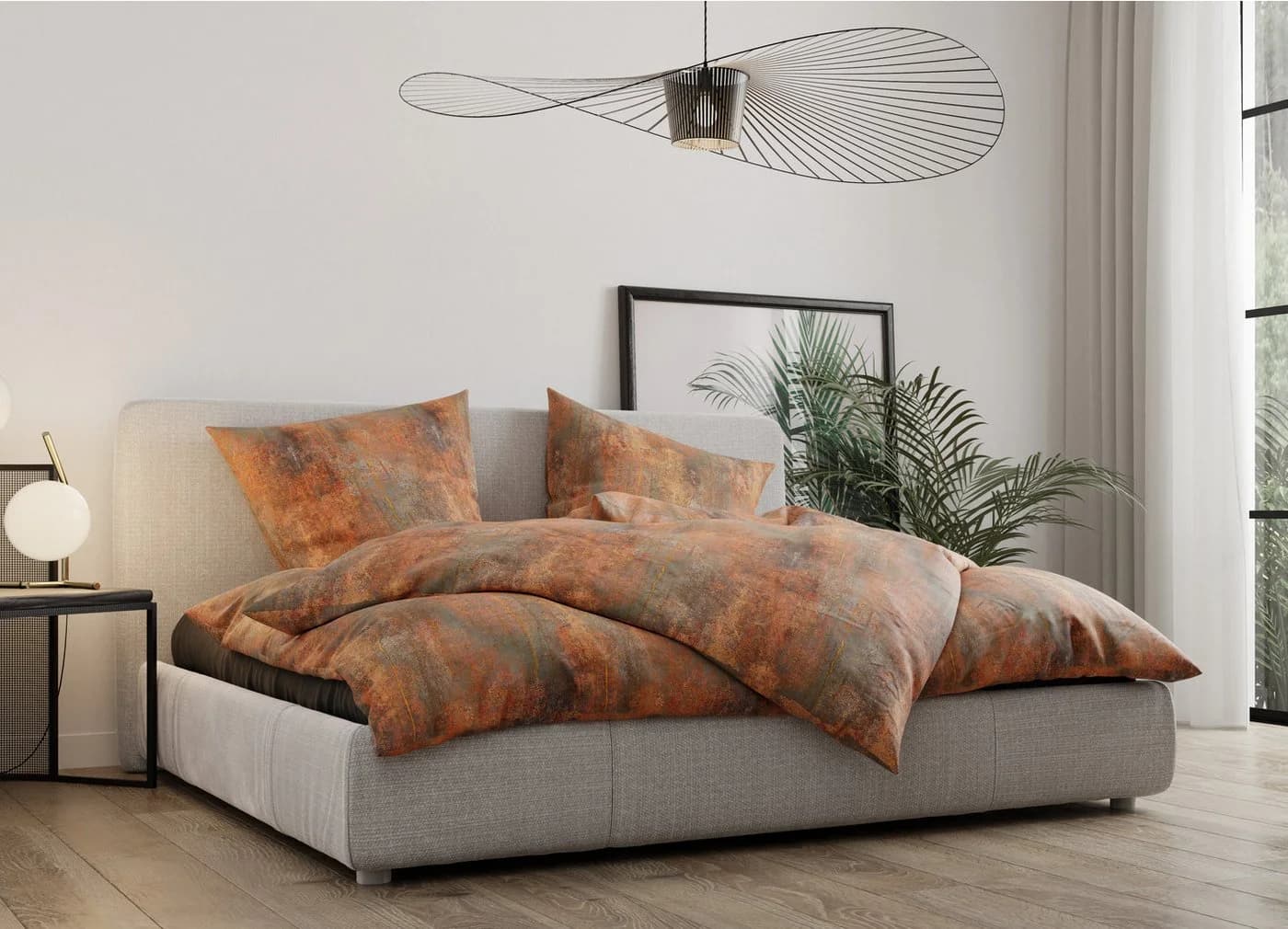 BETTWAESCHE-MIT-STIL Bettwäsche Mako Satin Rost Design 2-teilig