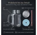 gouveo Gläser-Set 12-tlg. Trinkgläser 450 ml mit Schraubdeckel blau/silber Bild 3