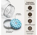 gouveo Gläser-Set 12-tlg. Trinkgläser 450 ml mit Schraubdeckel blau/silber Bild 4