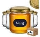 gouveo Vorratsglas 24-tlg. 405 ml mit Schraubdeckel & Bienenwabe-Motiv Bild 2