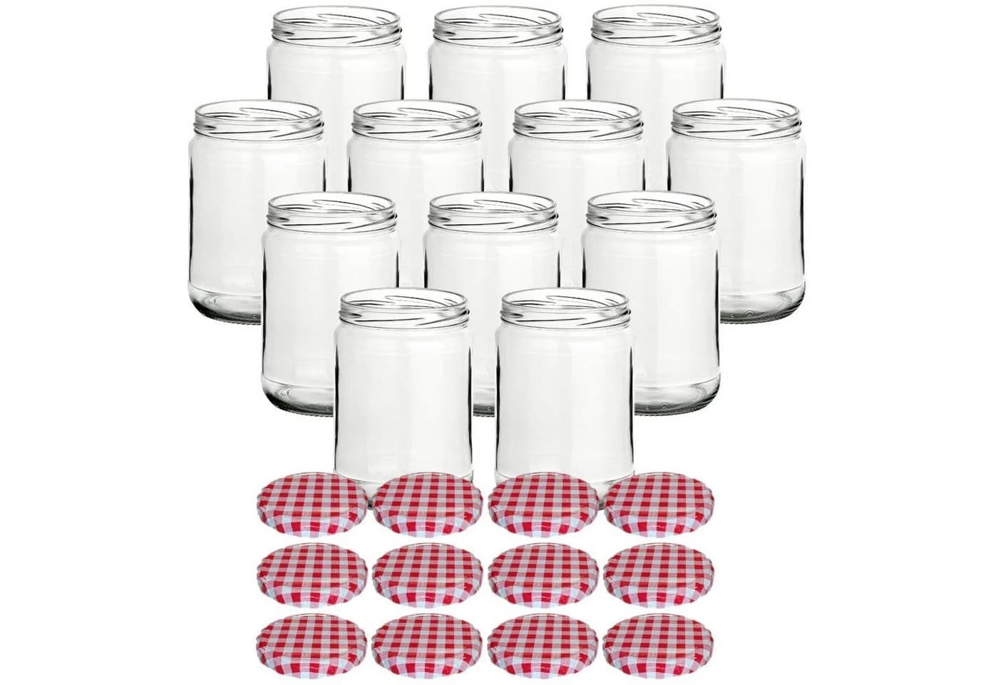 gouveo Einmachglas 580 ml mit Schraubdeckel 12-tlg. Rot - Bild 2