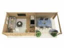 Woodtex Gartenhaus Blockbohlenhaus CA2987 28 mm mit Anbau Bild 3
