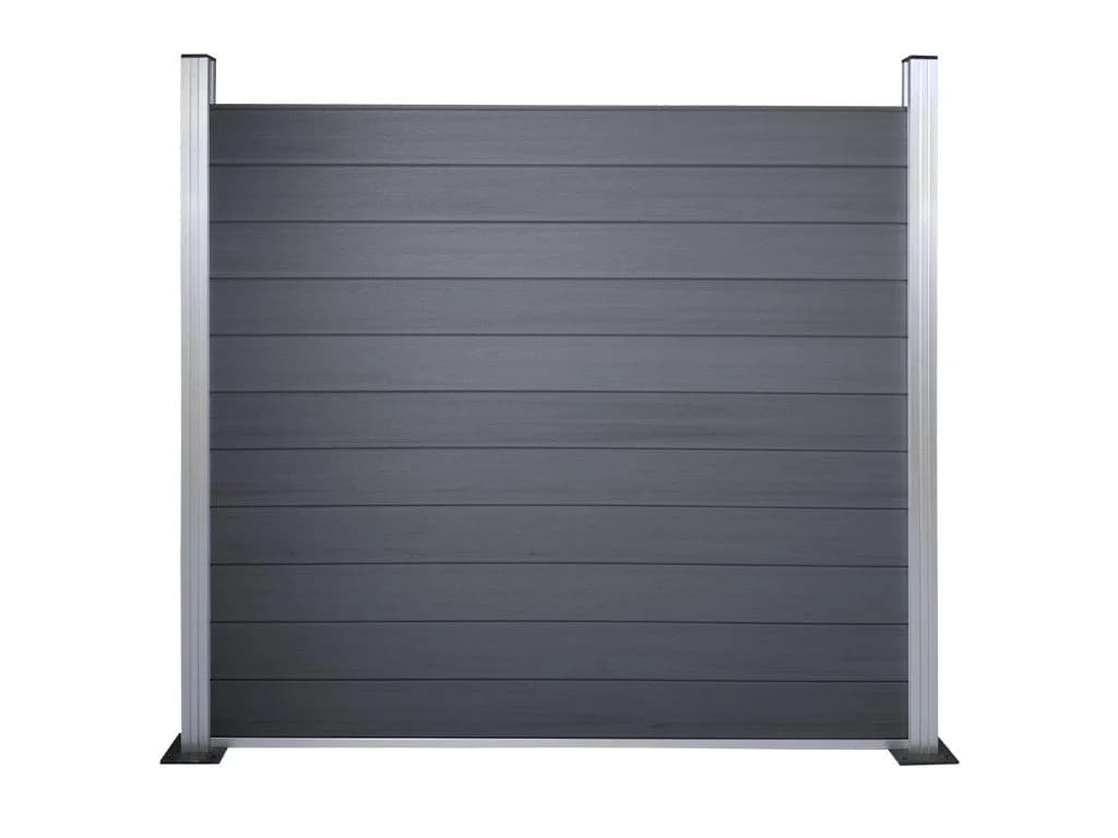 Belladoor WPC Sichtschutzzaun Bohlenset Grau blickdicht