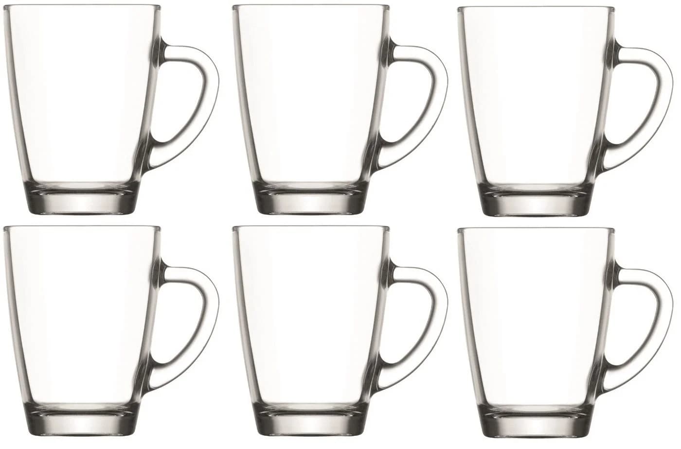 steinwohn Teeglas 6er Set mit Henkel - 300ml Glas