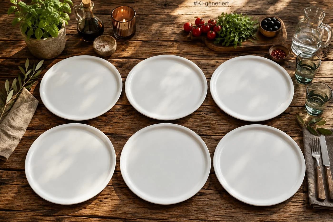 Retsch Arzberg Pizzateller XXL 33cm Weiß Premium-Porzellan 6er Set - Bild 2