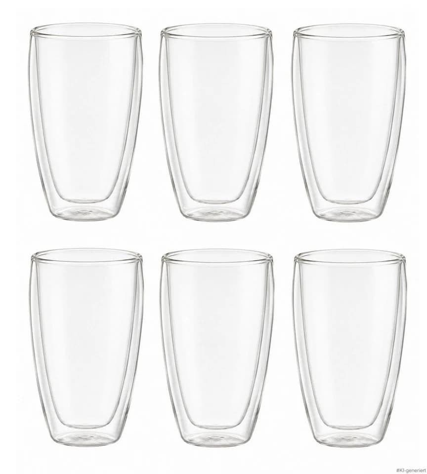 Haushalt International Latte Macchiato-Glas 6-tlg. Doppelwandig 400ml