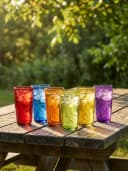 Haushalt International 6-teiliges Gläser-Set Bunt Glas Trinkgläser Bild 2