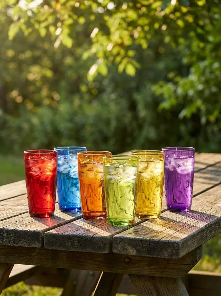 Haushalt International 6-teiliges Gläser-Set Bunt Glas Trinkgläser - Bild 2